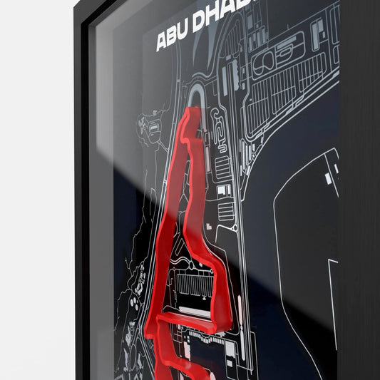 Close-up Abu Dhabi Yas Marina circuit 3D layered track detail