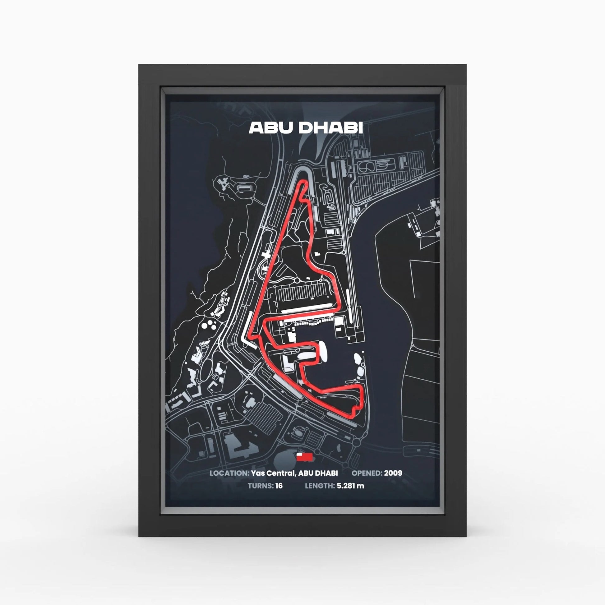 Abu Dhabi F1 track framed wall art front view A4