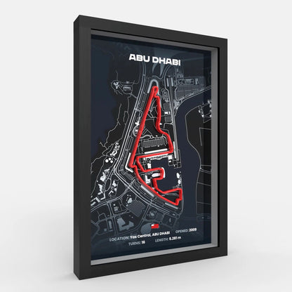 Side angle Yas Marina track artwork showing depth and precision