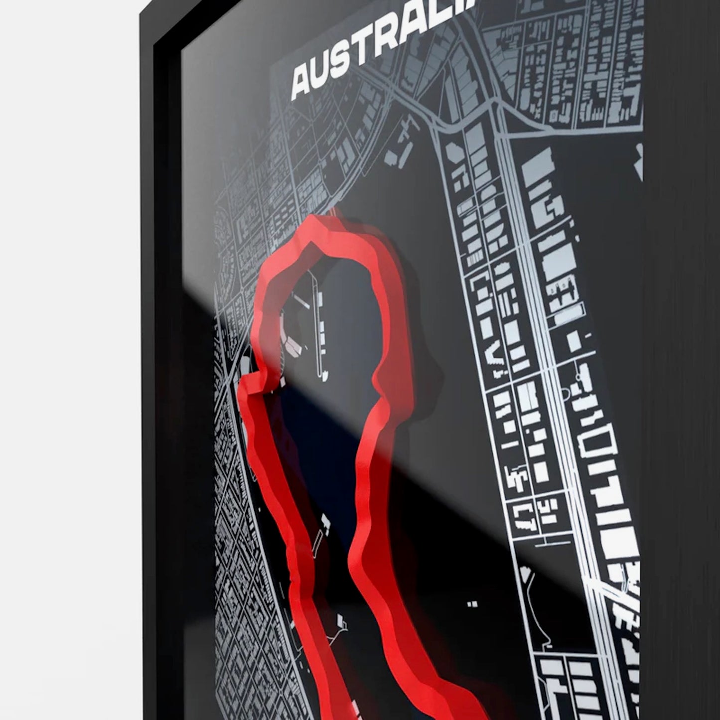 Detailed 3D printed Albert Park Circuit track with clean layered finish