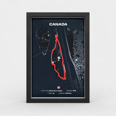 Canadian Grand Prix Circuit Gilles Villeneuve framed track art front view