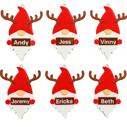 Personalized gnome ornament with custom name Christmas decoration