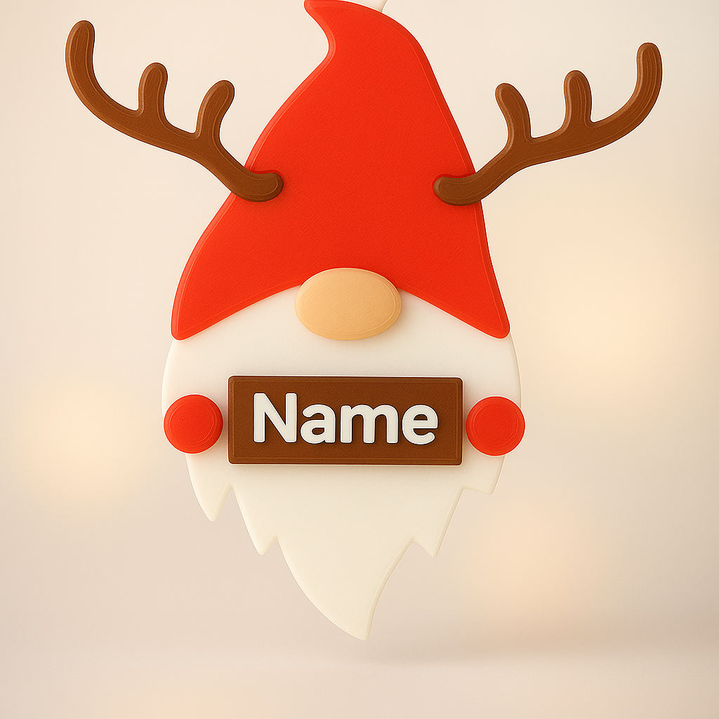 Personalized Christmas Gnome Ornament with Custom Name