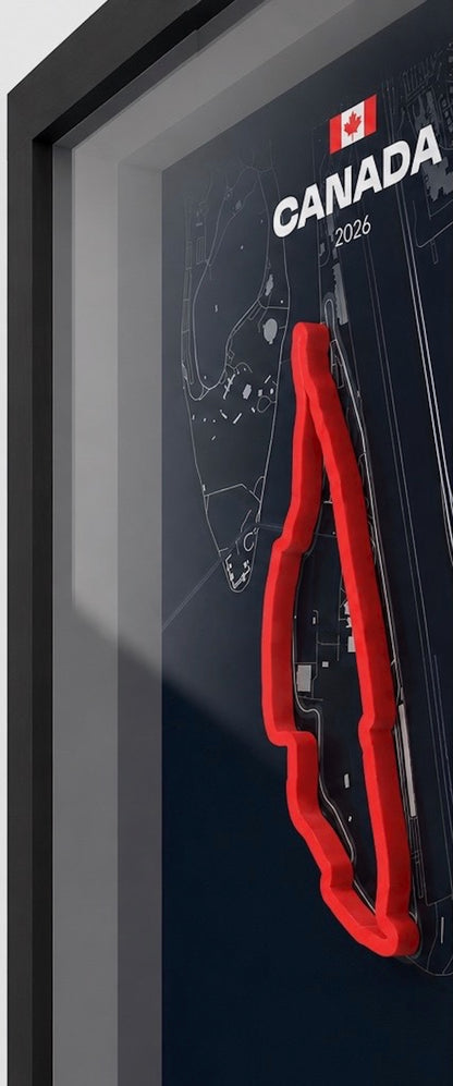 Detailed Montreal F1 track 3D printed layered circuit design - 2026 winner