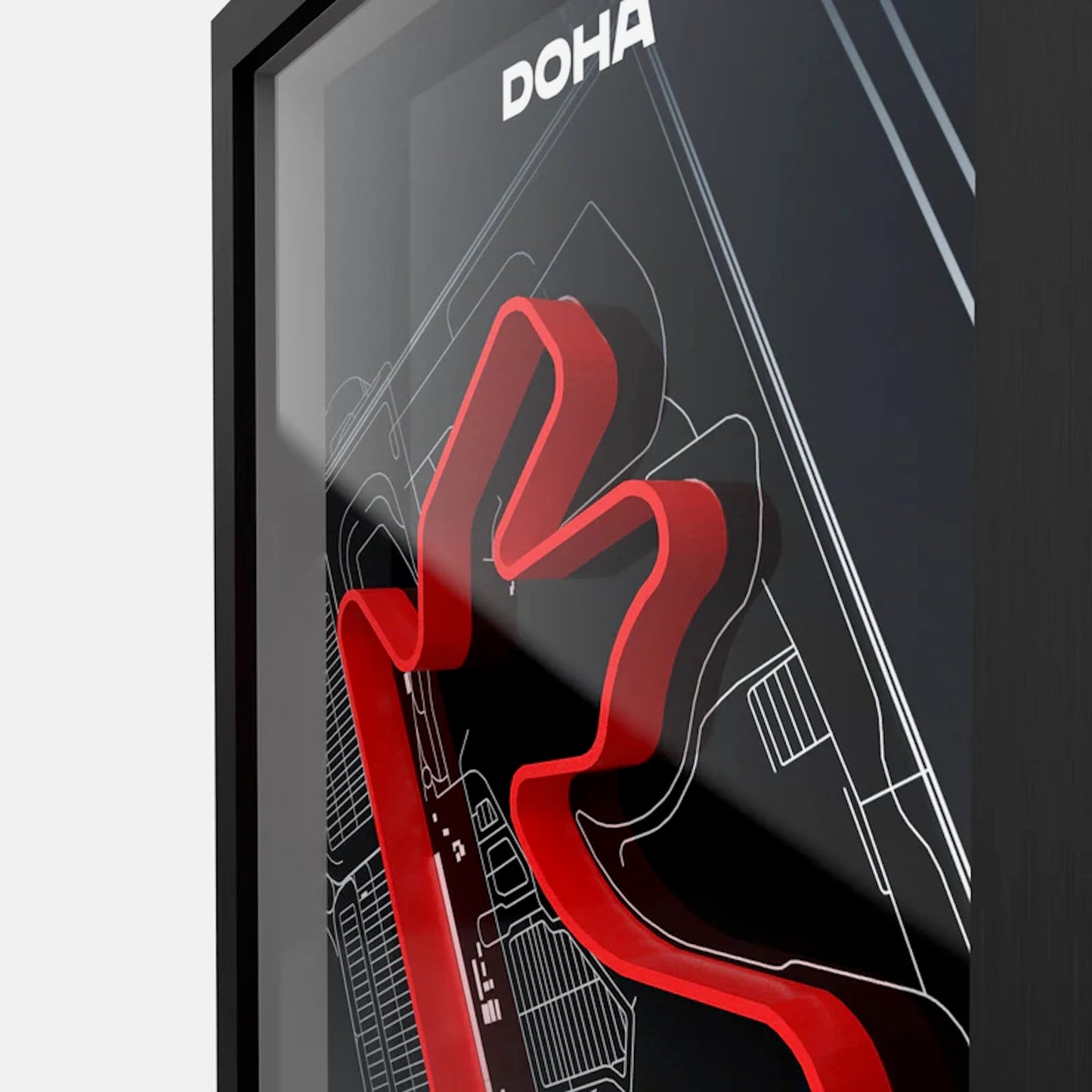 Detailed Lusail circuit 3D printed track with smooth curves