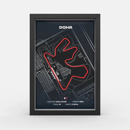 Qatar Grand Prix track framed wall art front view