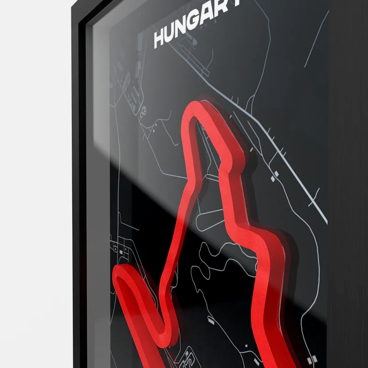 Detailed Hungaroring track 3D printed layered close-up