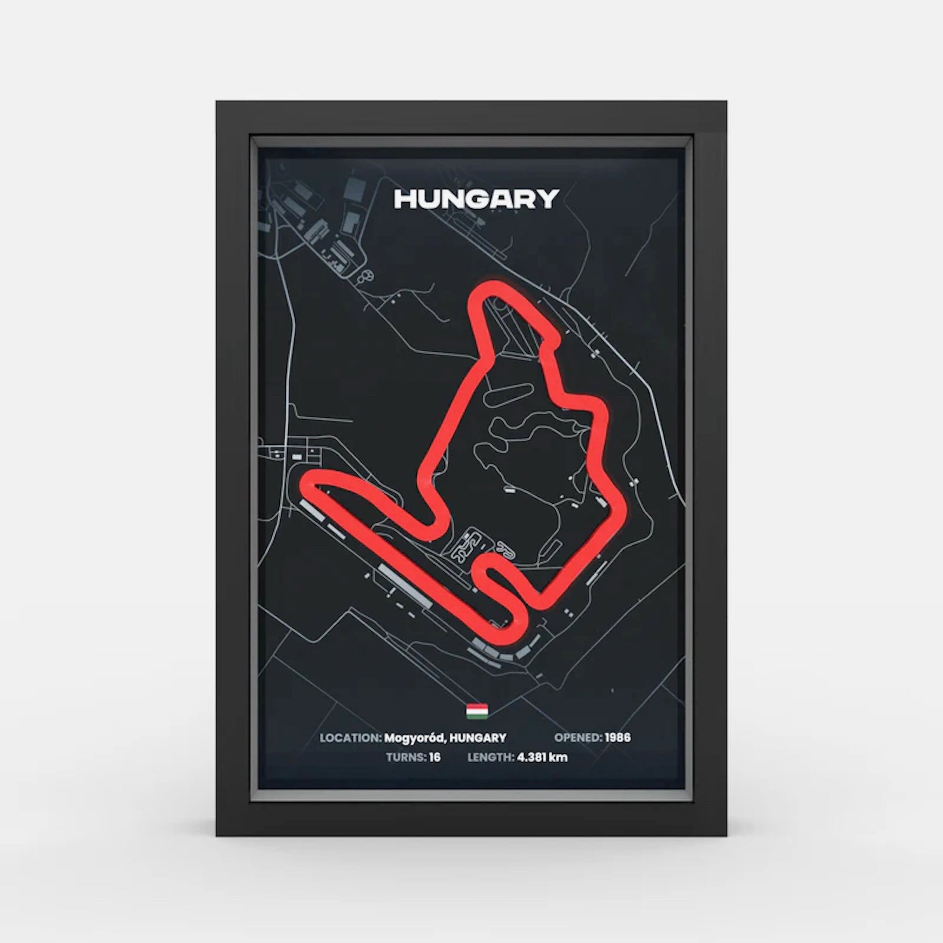 Hungarian Grand Prix track framed wall art front view