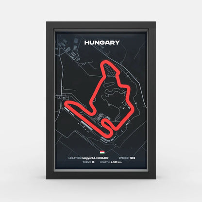 Hungarian Grand Prix track framed wall art front view