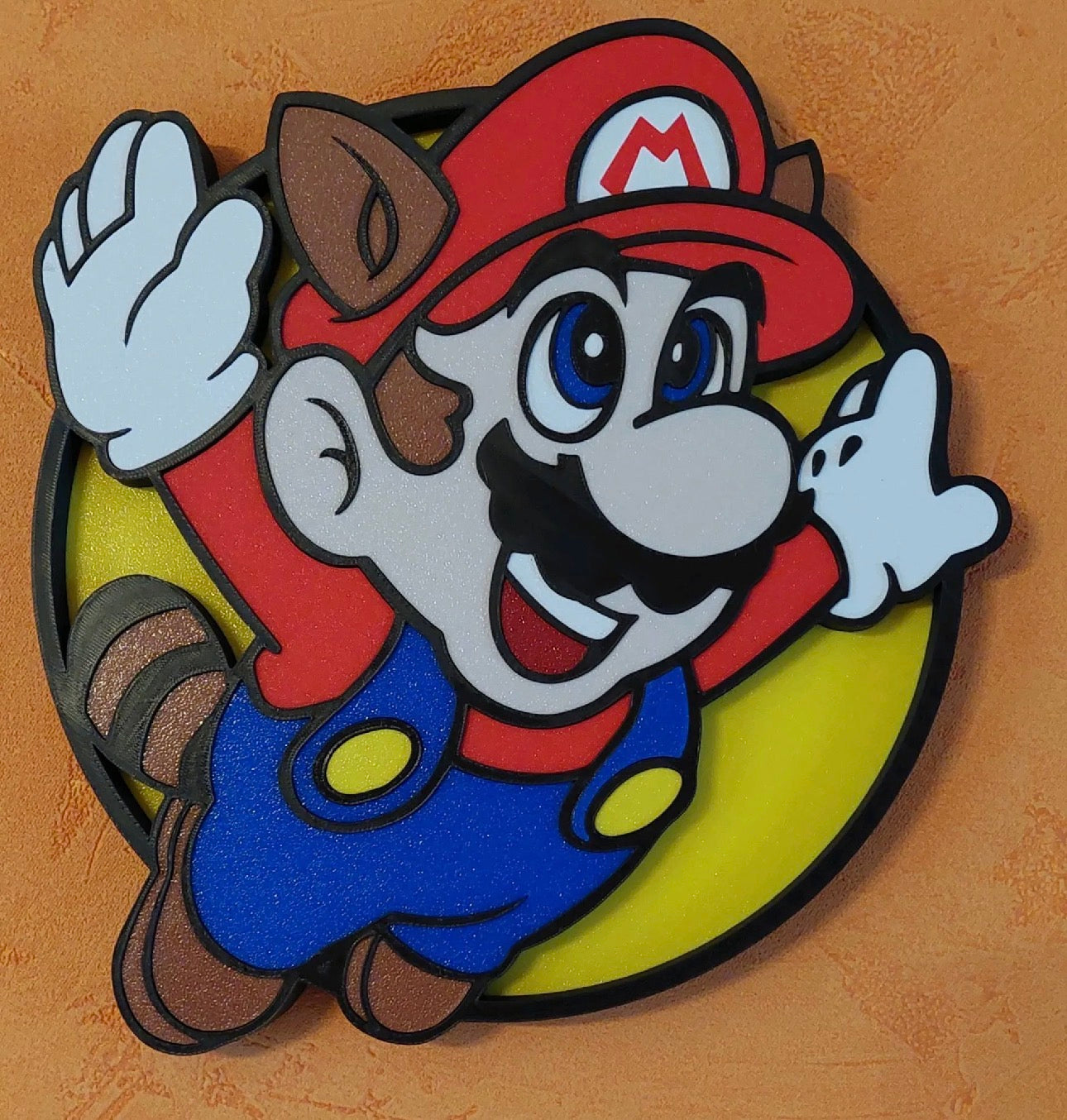 Mario kart 3D printed wall art in multicolor layers