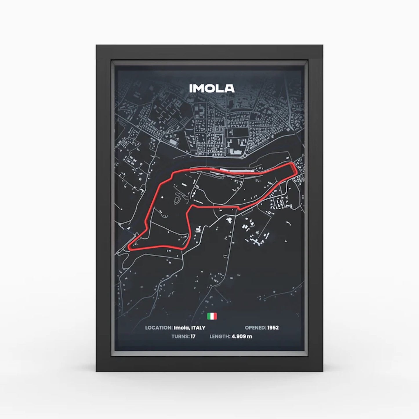 Imola Formula 1 track framed wall art front perspective