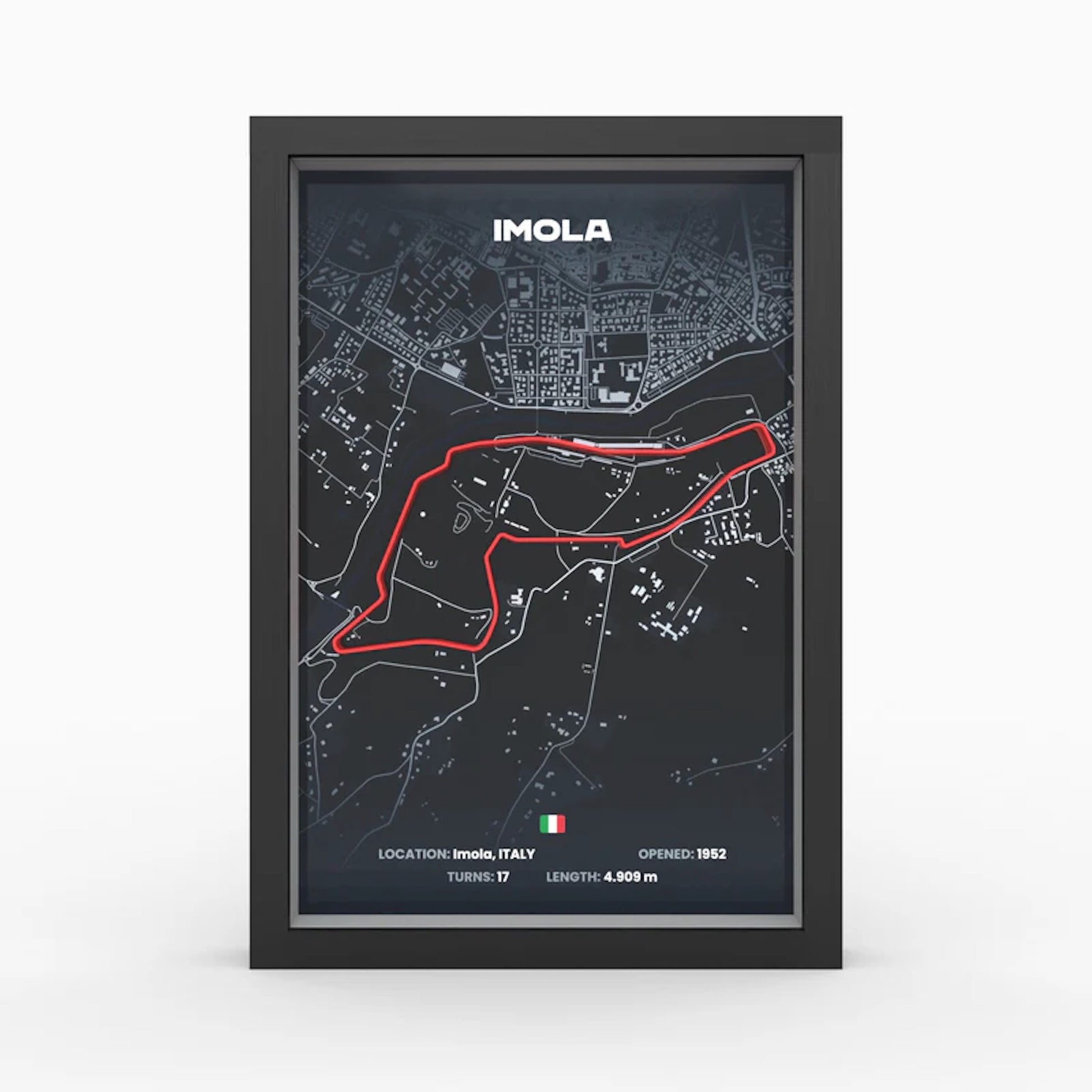 Imola Formula 1 track framed wall art front perspective