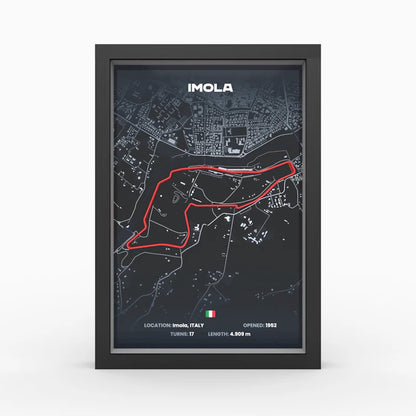 Imola Formula 1 track framed wall art front perspective