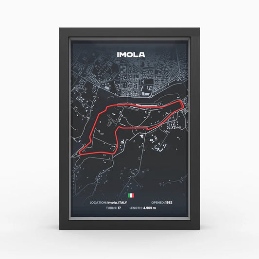 Imola Formula 1 track framed wall art front perspective