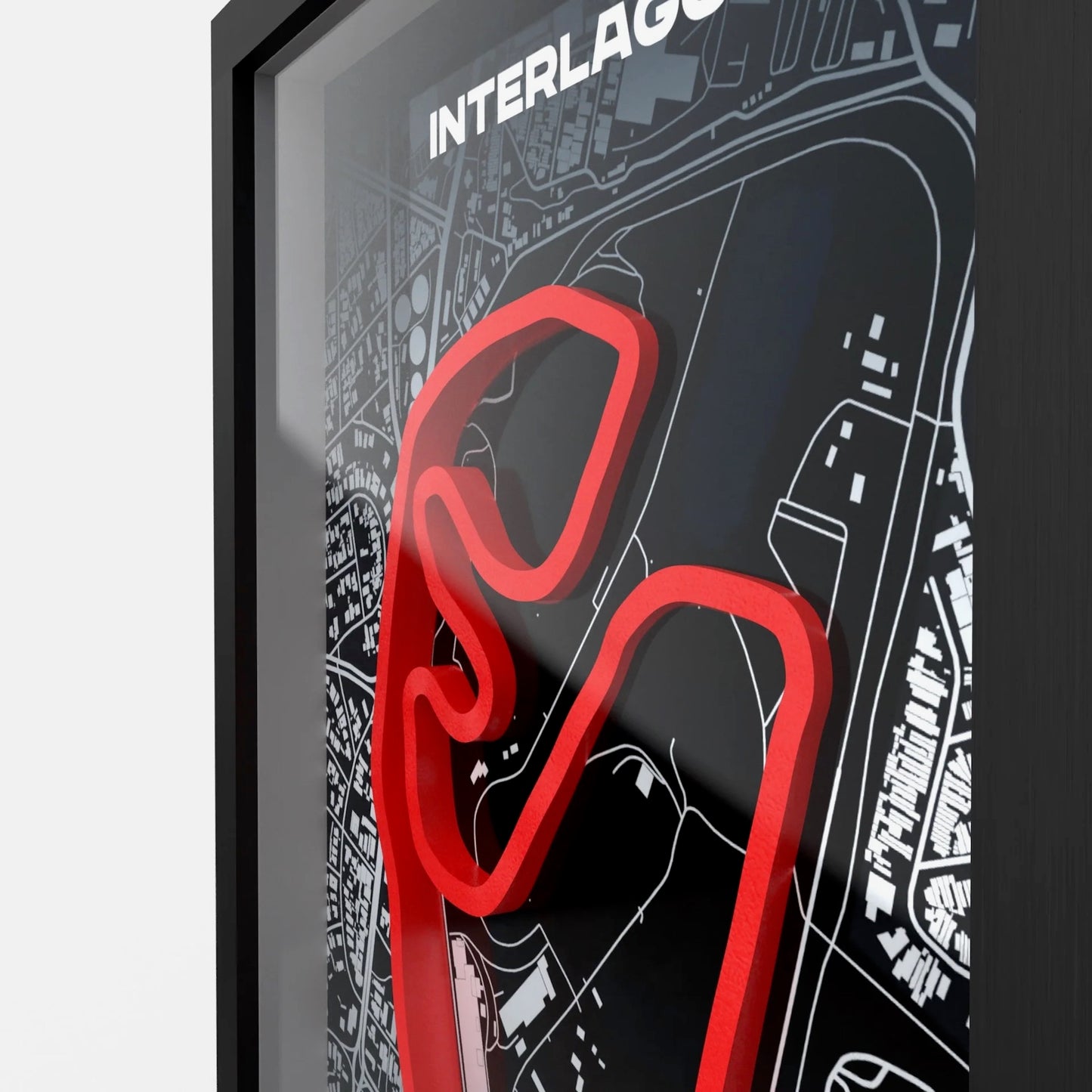 Detailed Interlagos circuit 3D printed track close-up