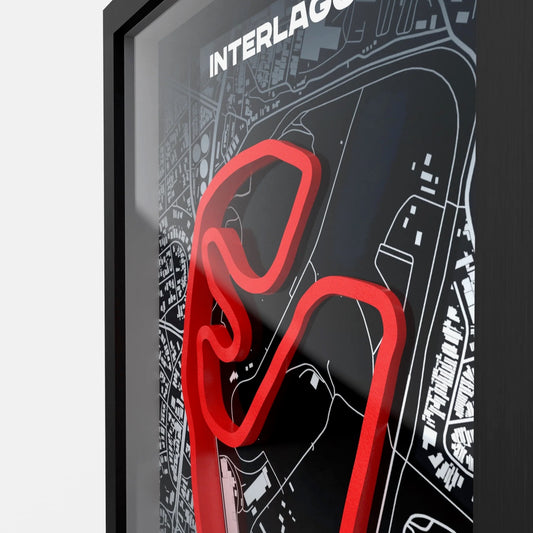 Detailed Interlagos circuit 3D printed track close-up