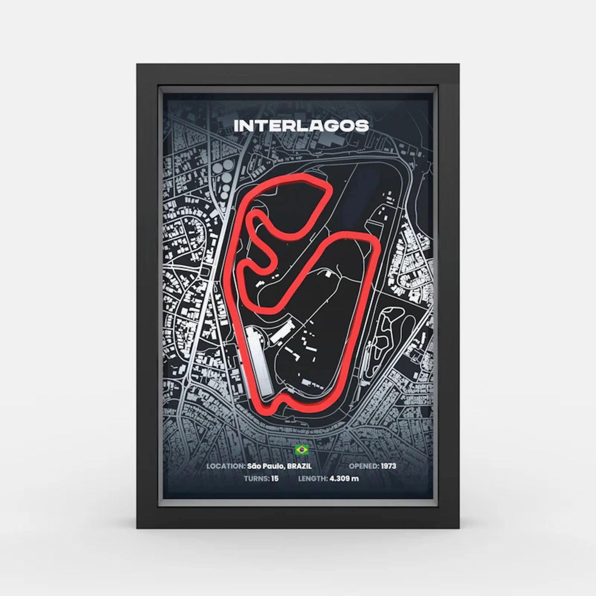 Brazilian Grand Prix track framed wall art front display