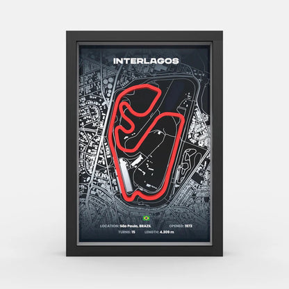 Brazilian Grand Prix track framed wall art front display
