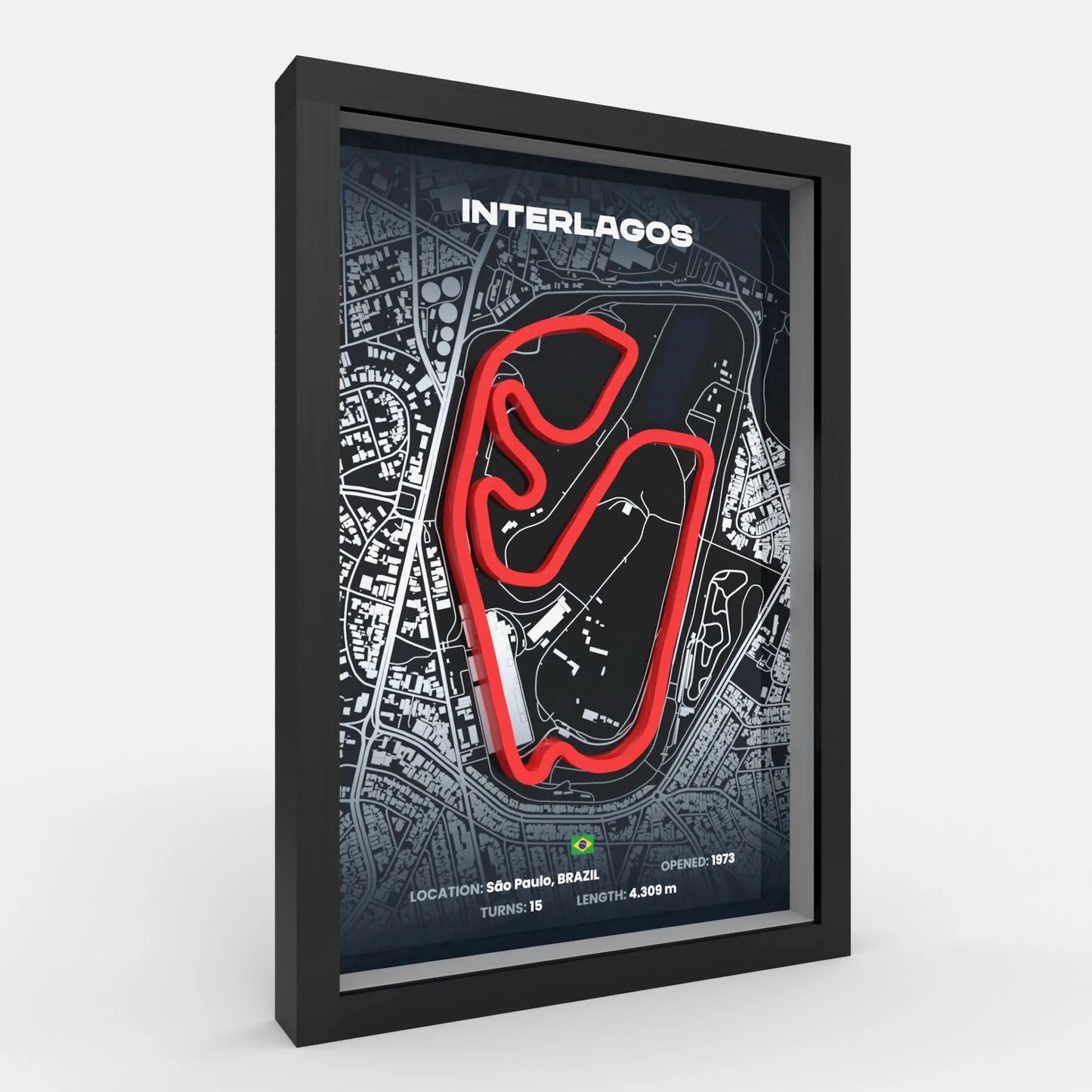 Side profile Interlagos track artwork showing elevation layers