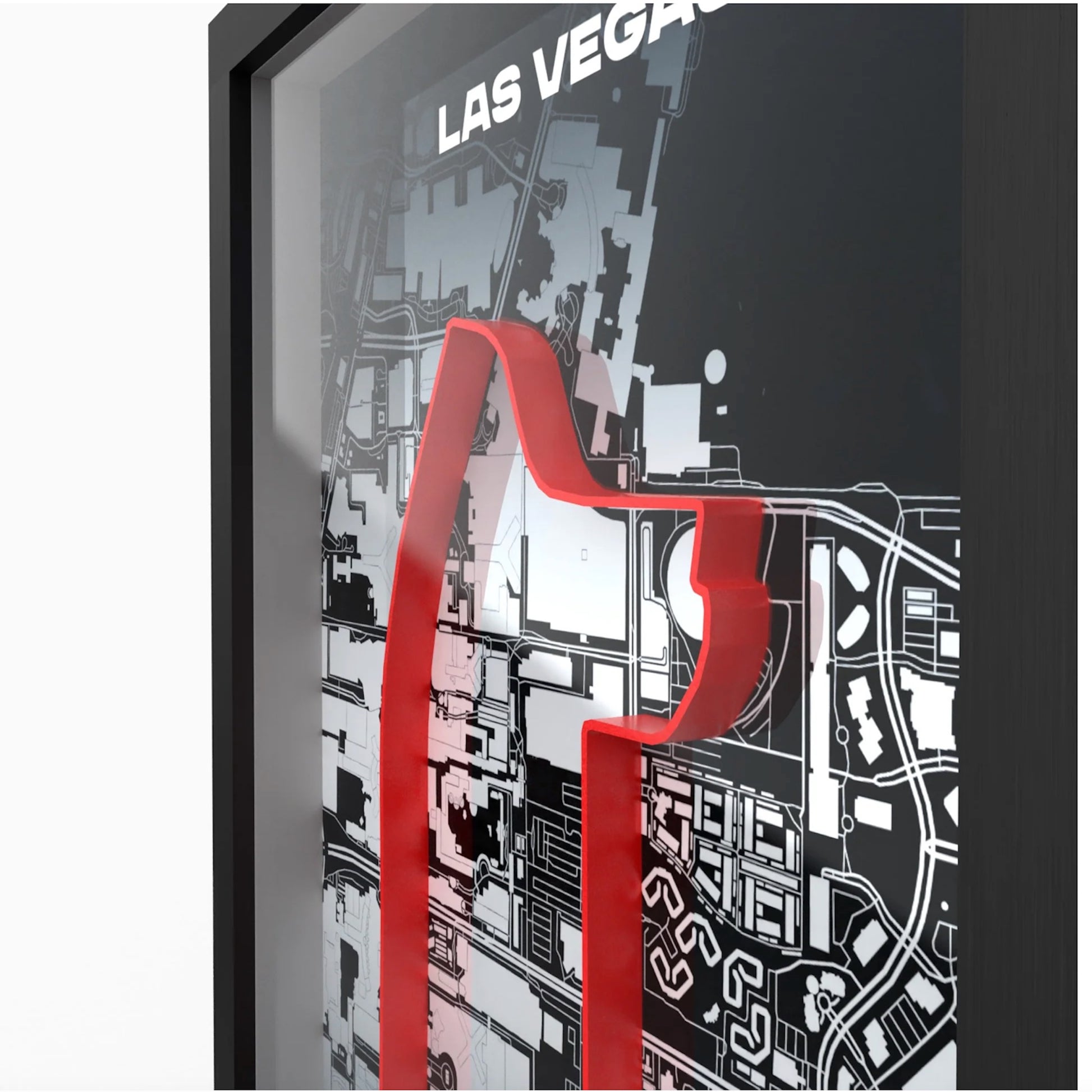 Close-up Las Vegas street circuit 3D printed layered track
