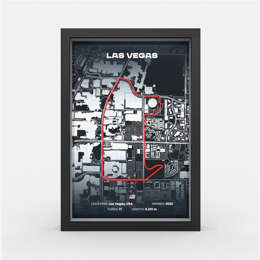 Las Vegas F1 track framed wall art front view 
