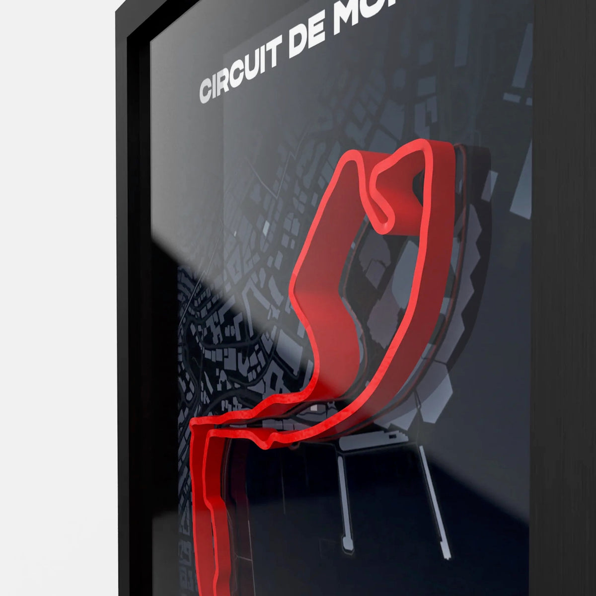 Close-up of Monaco street circuit 3D layered track design