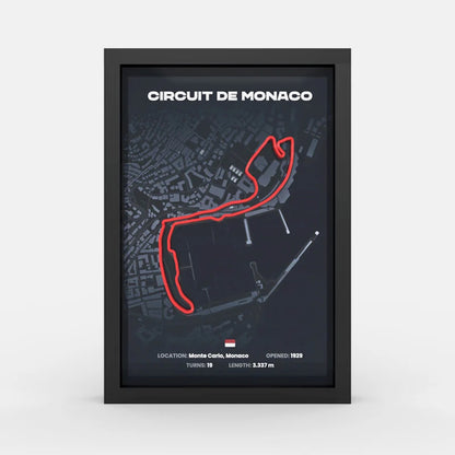 Monaco Grand Prix track framed wall art front view luxury A4