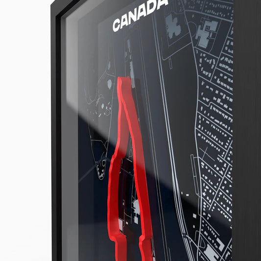 Detailed Montreal F1 track 3D printed layered circuit design