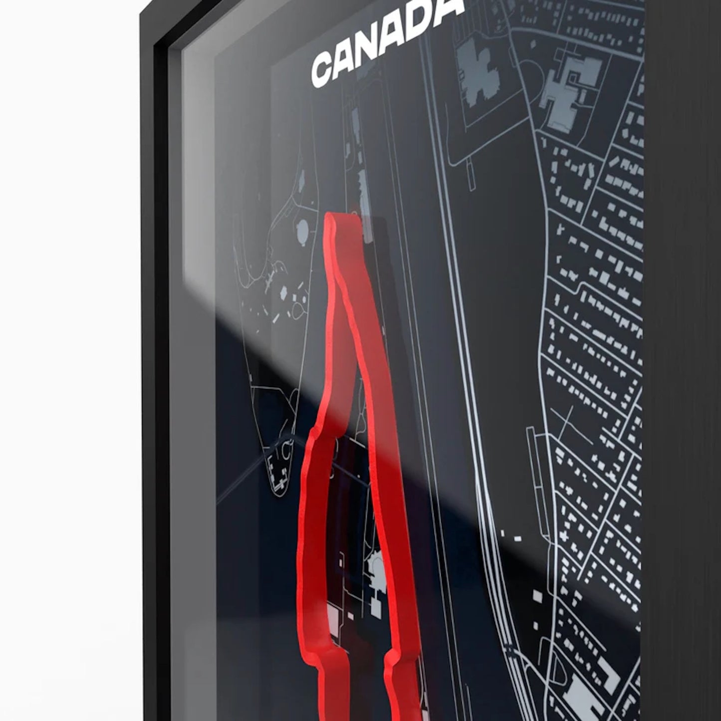 Detailed Montreal F1 track 3D printed layered circuit design
