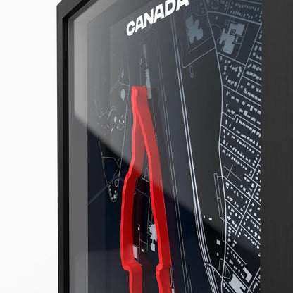Detailed Montreal F1 track 3D printed layered circuit design