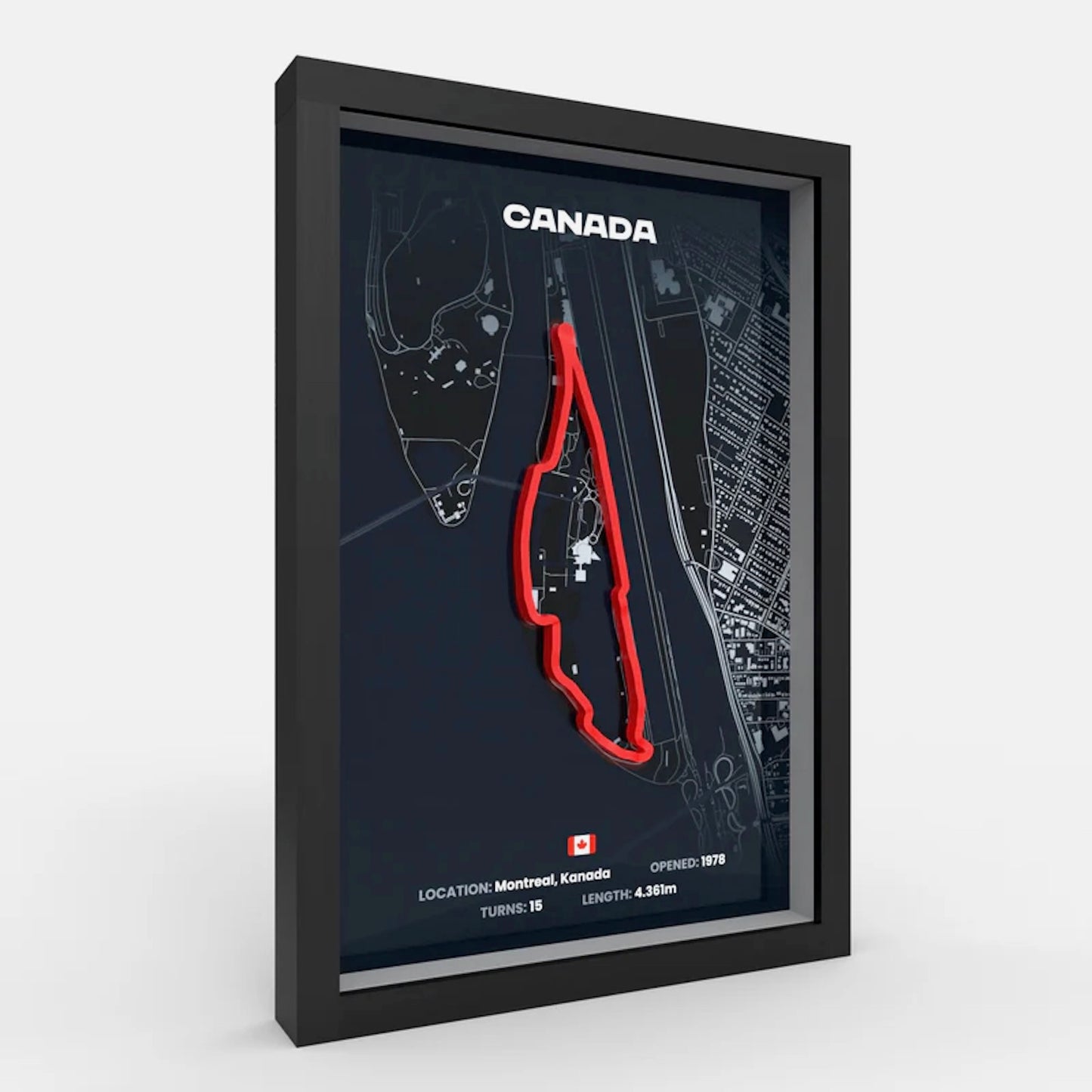 Side view of Montreal track artwork showing depth and layering