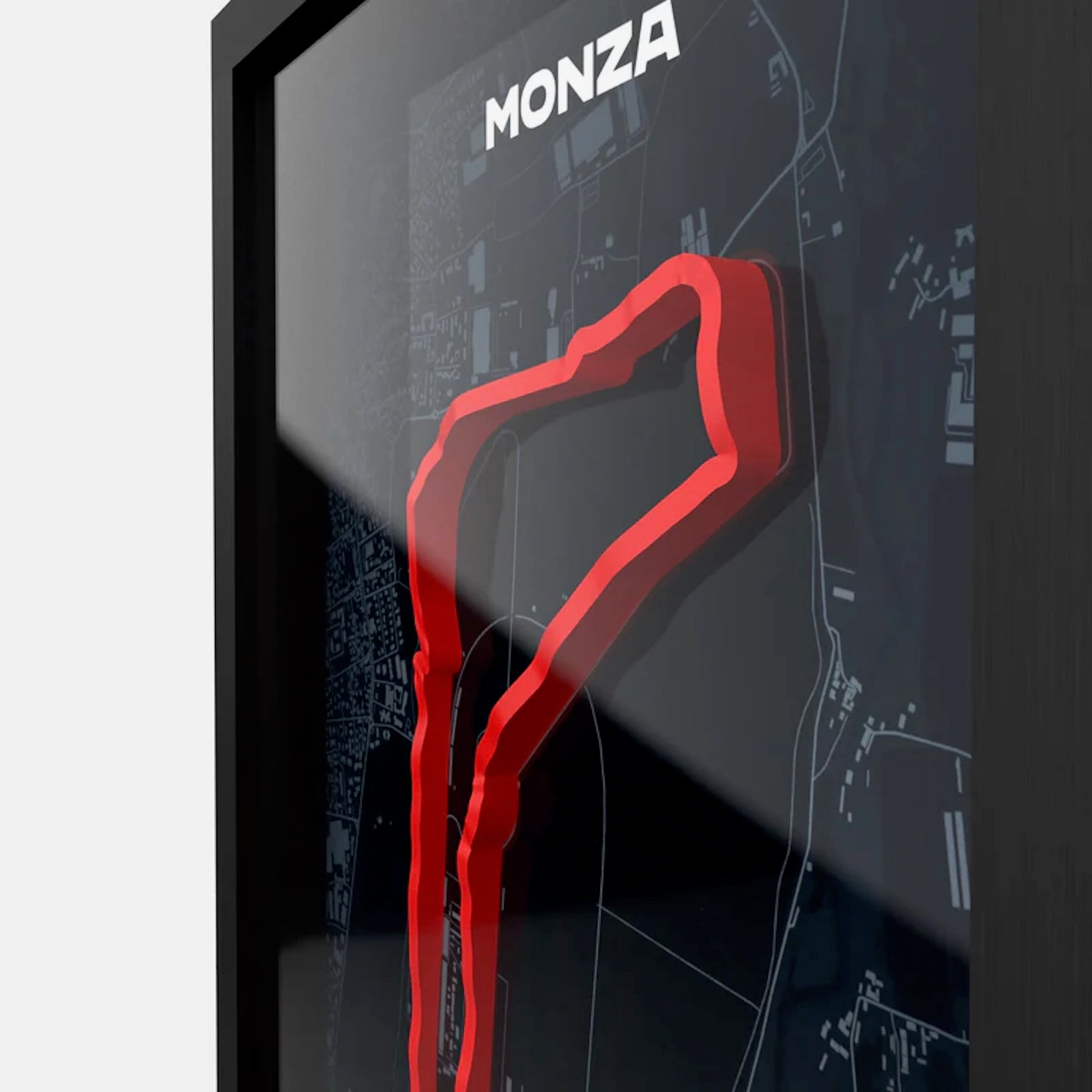 Close-up Monza circuit 3D printed track with clean layered detail