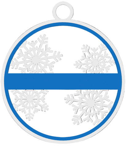 Decorative ornament with four snowflakes on a dark background