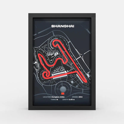 Shanghai International Circuit F1 framed track artwork front view