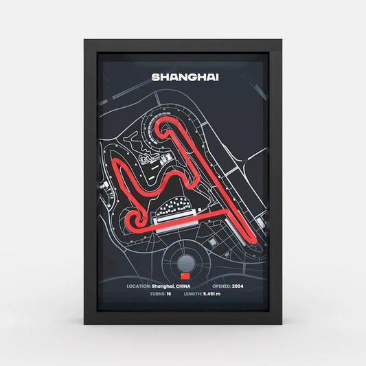 Shanghai International Circuit F1 framed track artwork front view