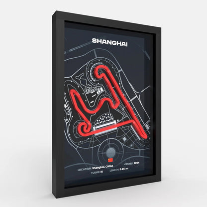 Side view of Shanghai track wall art emphasizing depth and structure