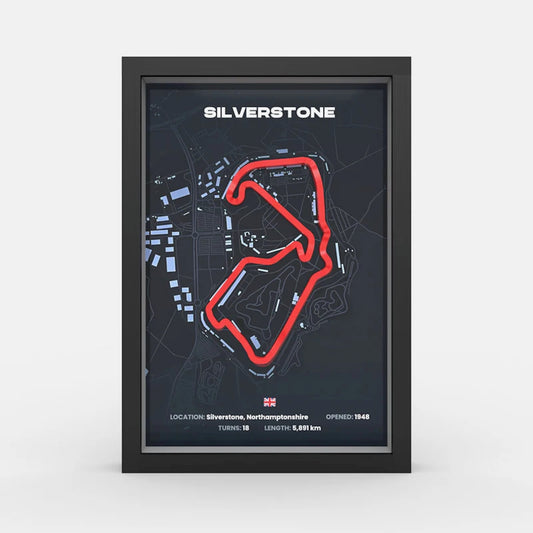 Silverstone Formula 1 track framed wall art front display