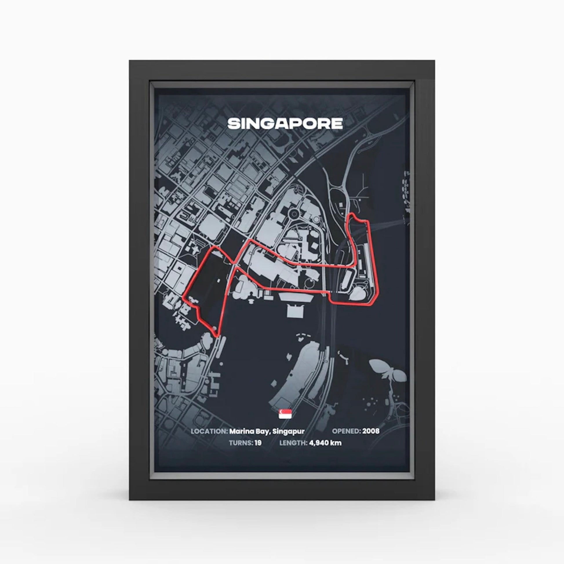 Marina Bay F1 track framed wall art front display