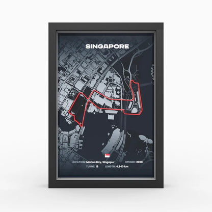 Marina Bay F1 track framed wall art front display