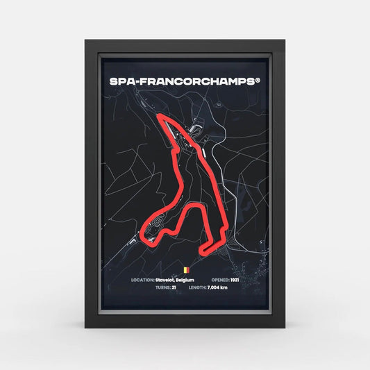 Spa Francorchamps F1 track framed wall art front view
