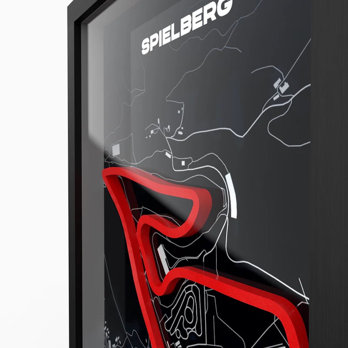 Detailed Red Bull Ring track 3D printed layered design close-up