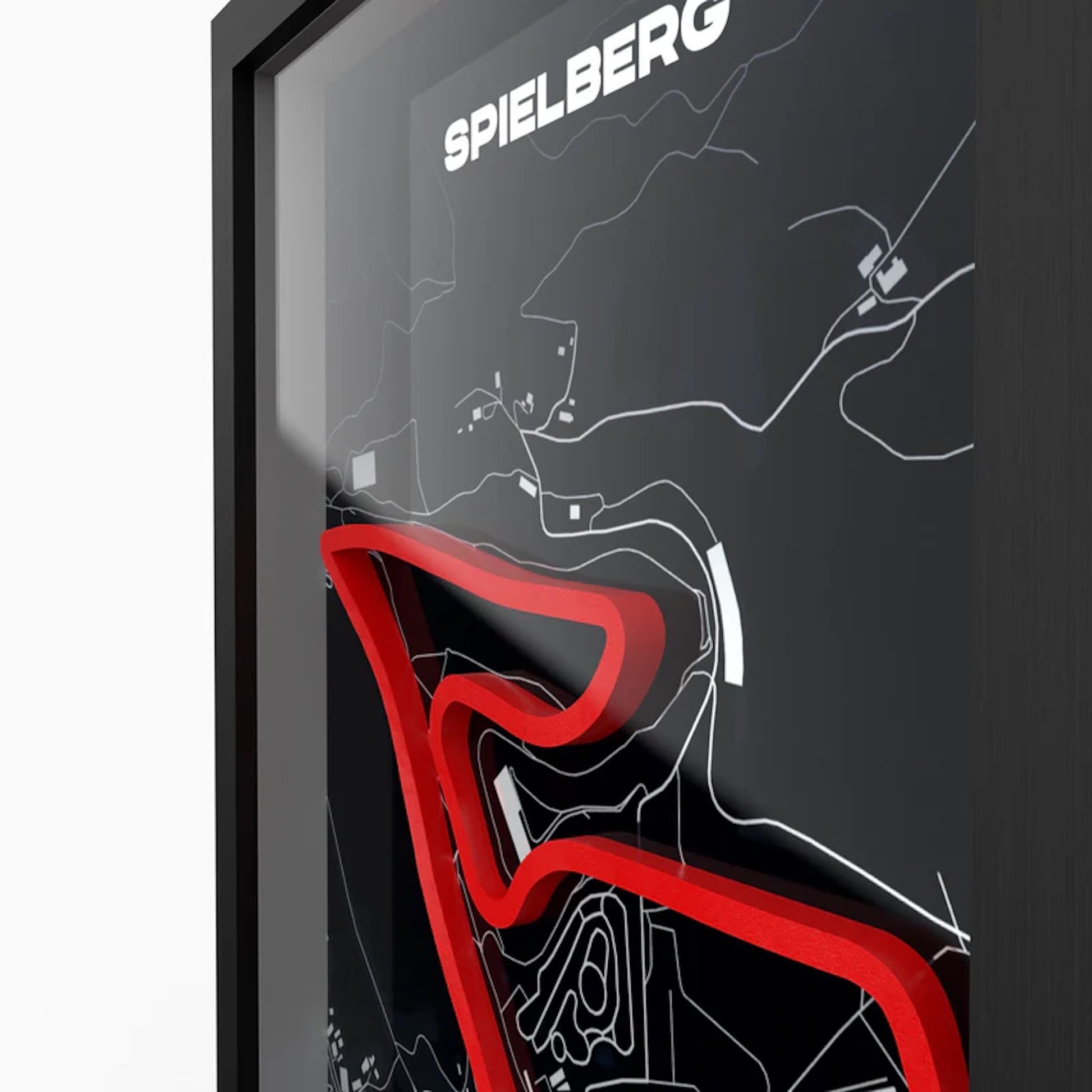 Detailed Red Bull Ring track 3D printed layered design close-up