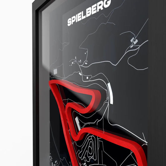 Detailed Red Bull Ring track 3D printed layered design close-up