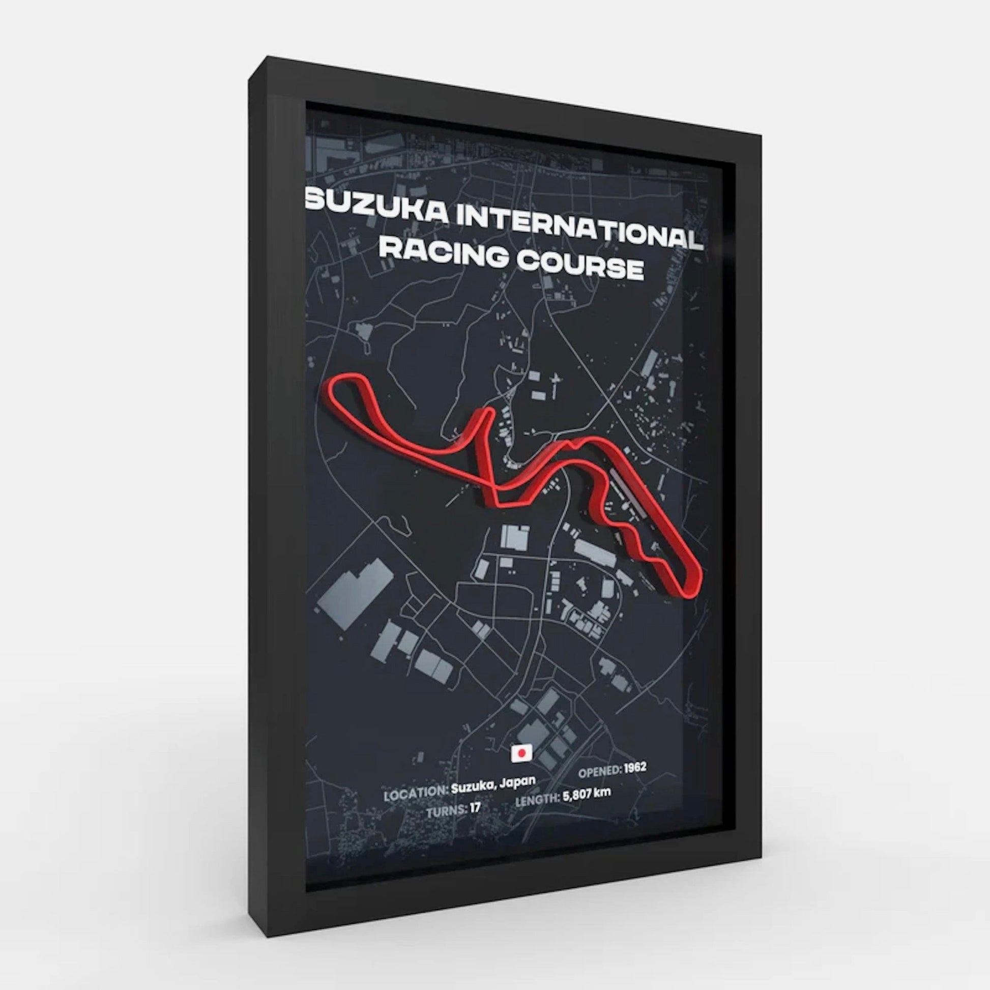 Side angle of Suzuka track frame highlighting multi-layer construction