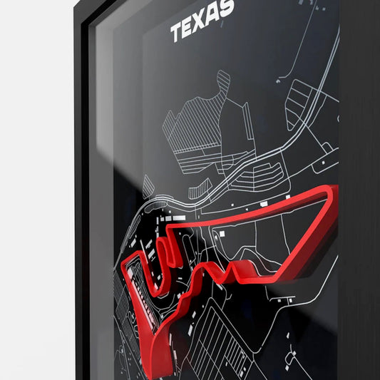 Detailed COTA track 3D printed layered design close-up