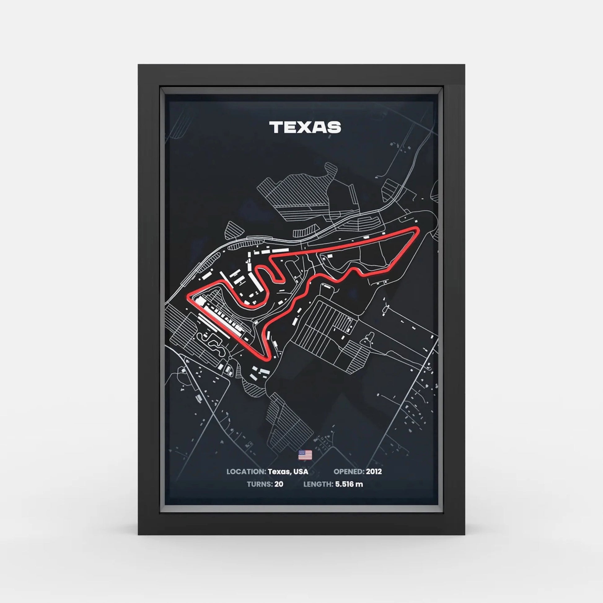 Austin Texas Formula 1 track framed wall art front view