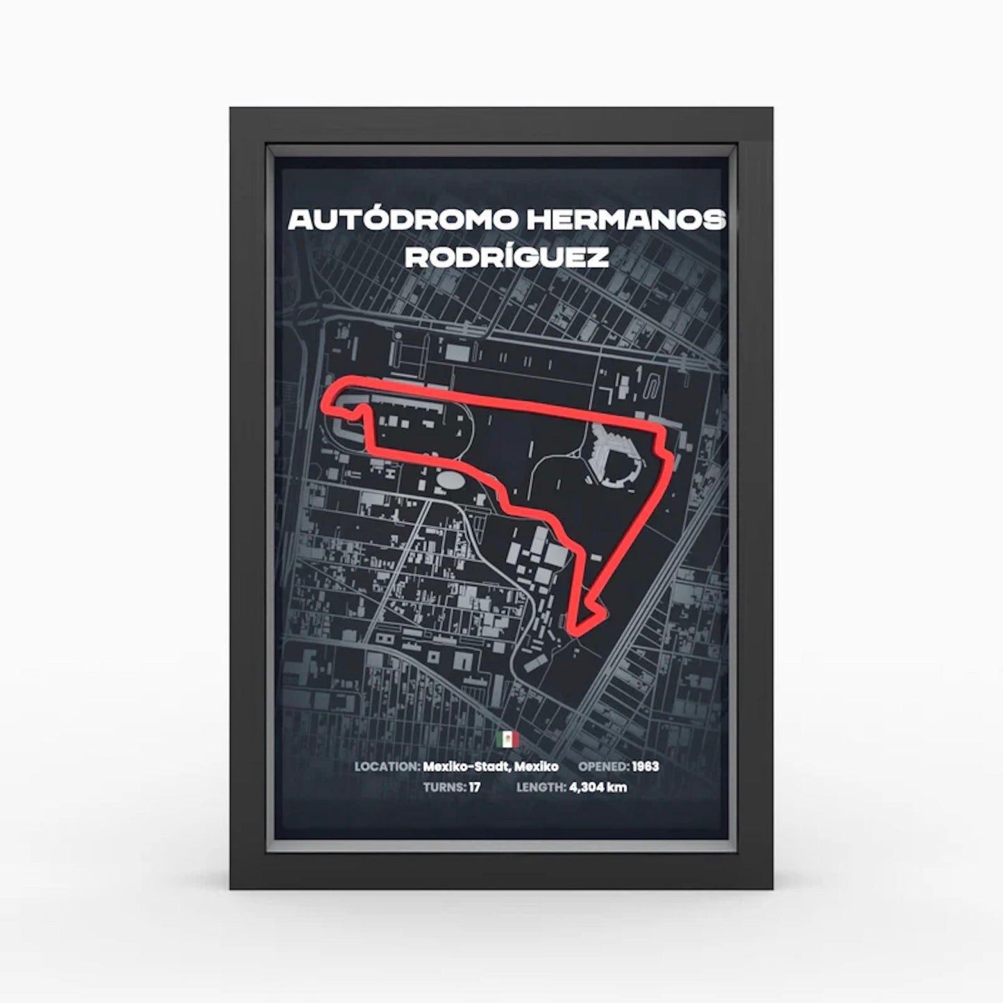 Mexican Grand Prix track framed wall art front view